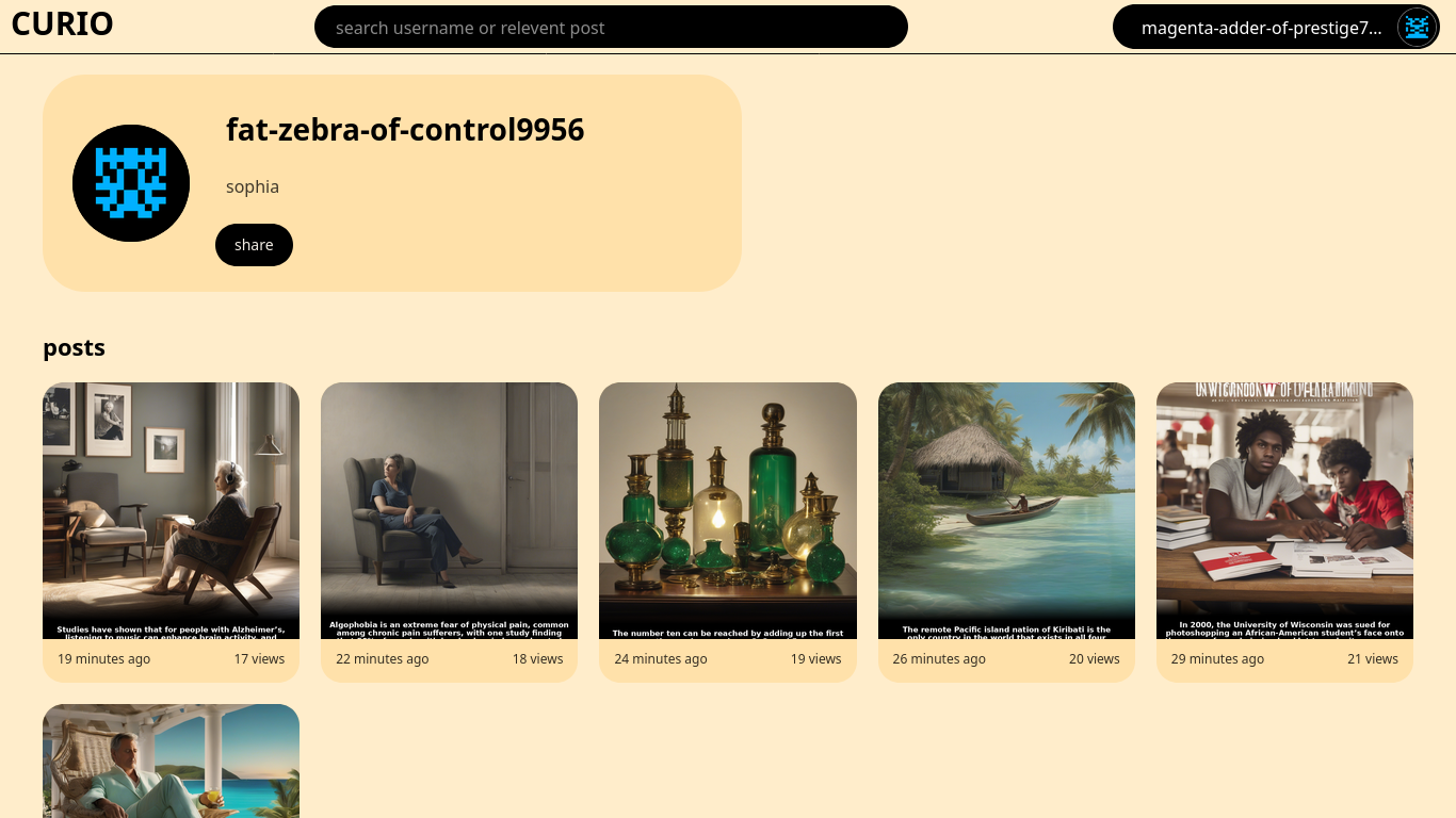 CURIO post detail with research context