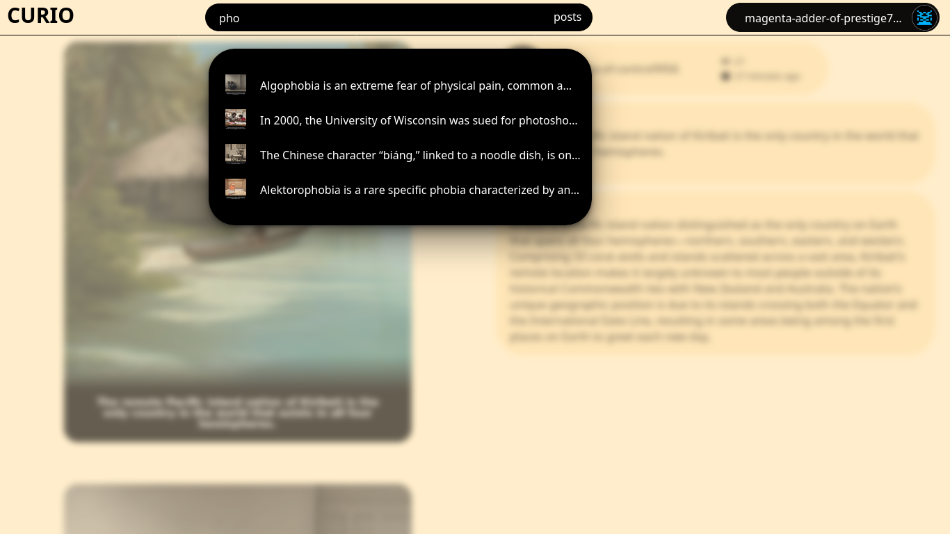 CURIO authentication page